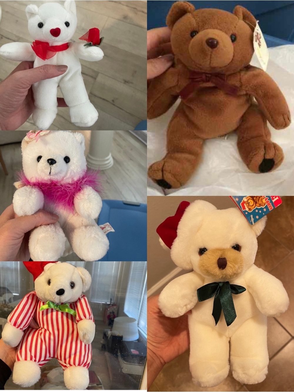 5 teddy bear toys bundle stuffed animal lot